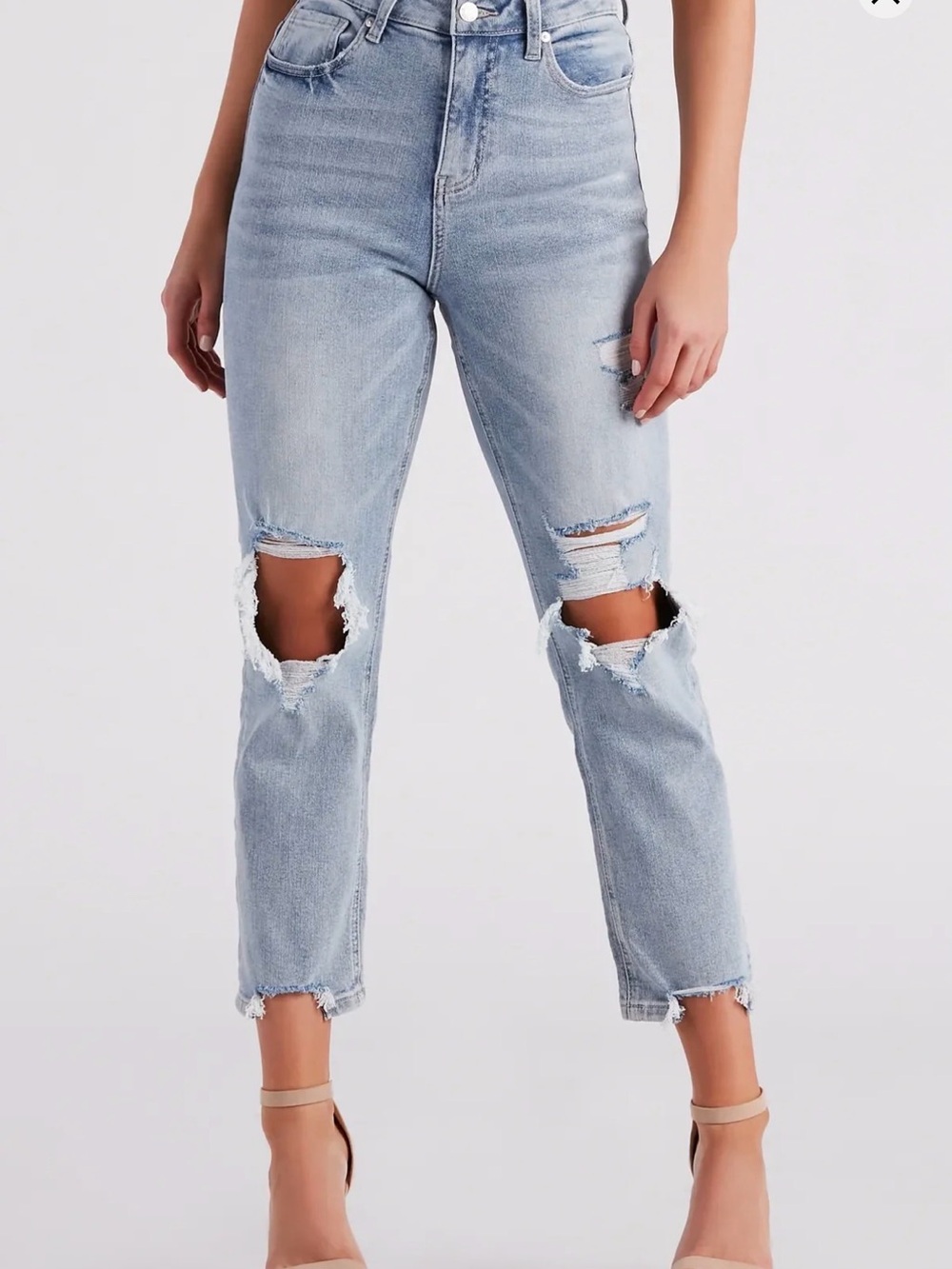 Windsor Denim High-Rise Straight Cropped Jeans